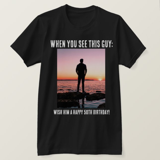 Personalised Funny 50th Milestone Birthday T-Shirt (Design Front)