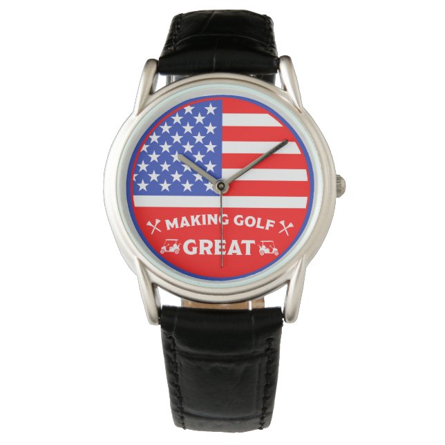 Personalised Funny American Golf Player Watch (Front)
