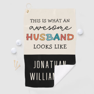 Personalised Funny Awesome Husband Gifts Golf Towel