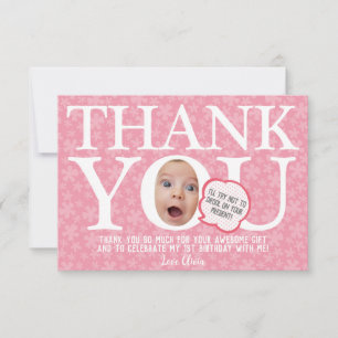 Personalised Funny Baby birthday Collage Thank You Card