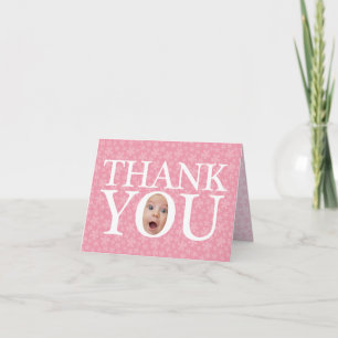 Personalised Funny baby face thank you card
