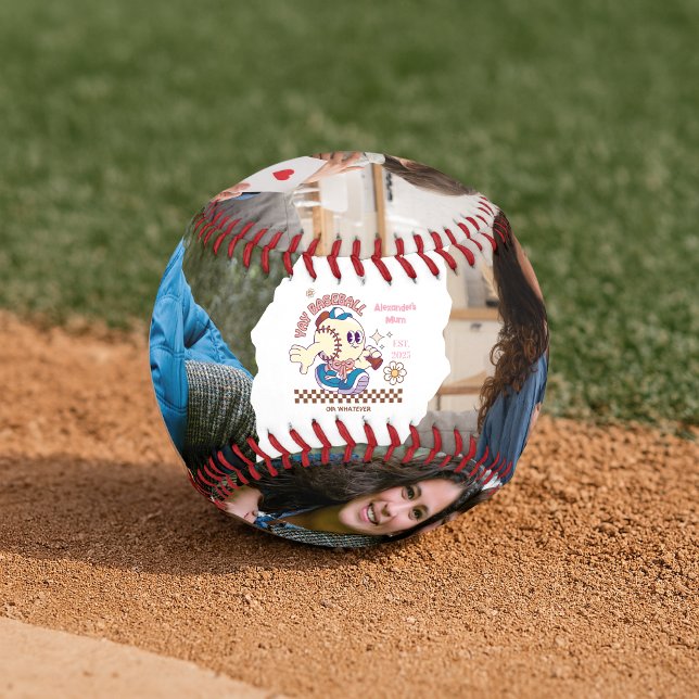 Personalised Funny Baseball Mum Retro Flower (Creator Uploaded)