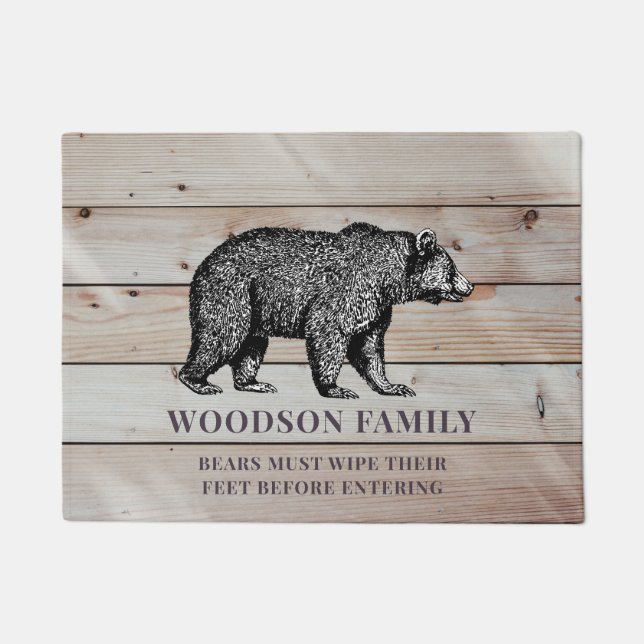 Personalised Funny Bear Doormat (Front)