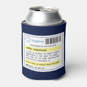 Personalised Funny Beer/Cider/Other Prescription Can Cooler