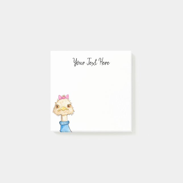 Personalised// Funny Bird Drawing Post-it Notes (Front)