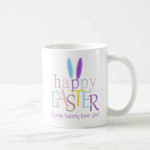 Personalised Funny Bunny Happy Easter Lilac Purple Coffee Mug