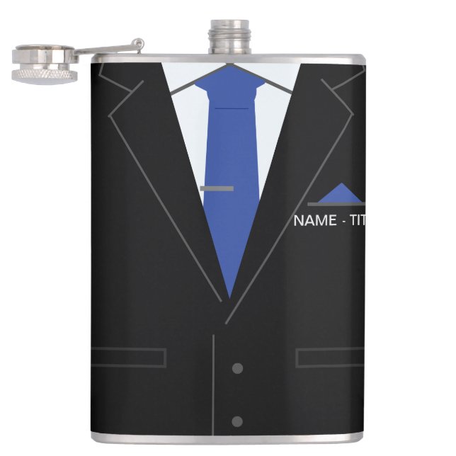 Personalised Funny Business Flask with Custom Name (Opened)
