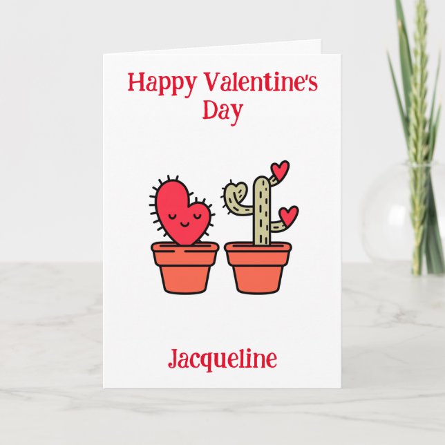 Personalised Funny Cactus Valentine Card (Front)