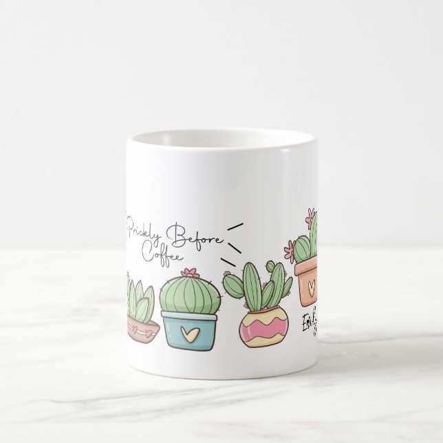 personalised funny cactus with custom name coffee mug (Center)