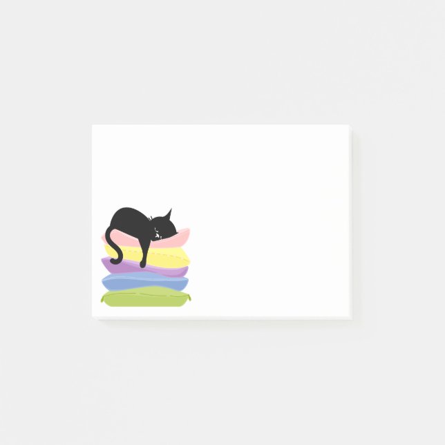 Personalised Funny Cat Cartoon Post-it Notes (Front)