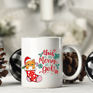 Personalised Funny Cat Christmas Mug