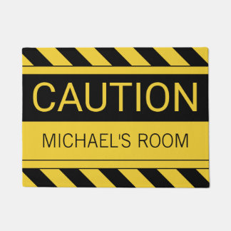 Personalised Funny Caution Bedroom Mat