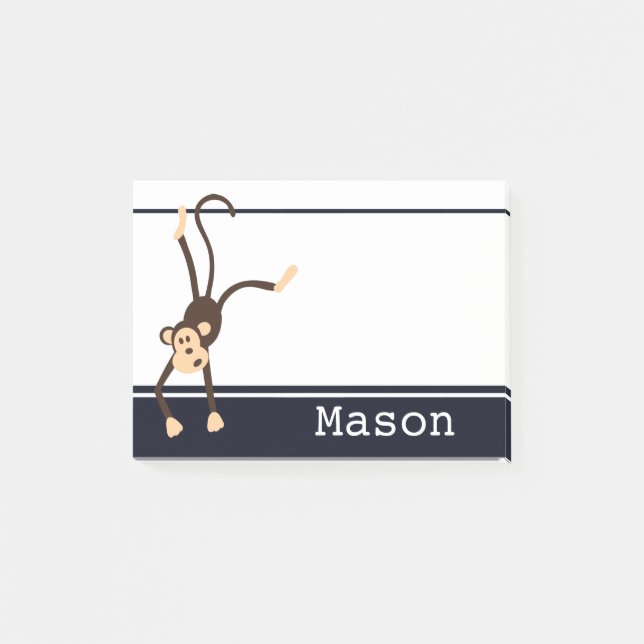 Personalised Funny Cheeky Monkey Post-it Notes (Front)