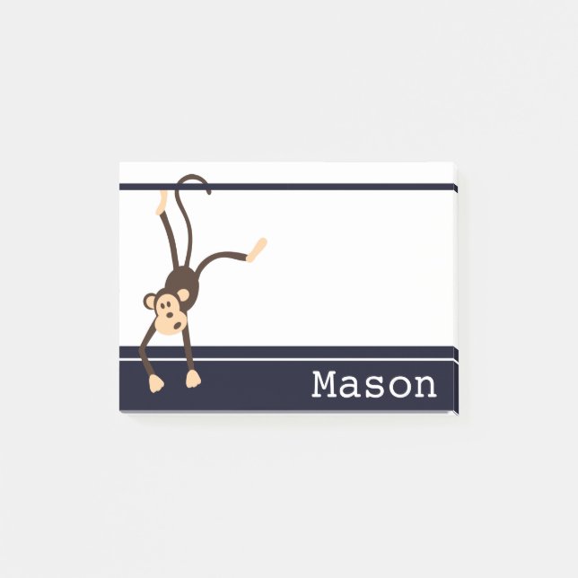 Personalised Funny Cheeky Monkey Post-it Notes (Front)