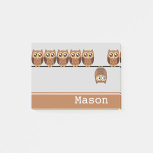 Personalised Funny Cheeky Owl Post-it Notes