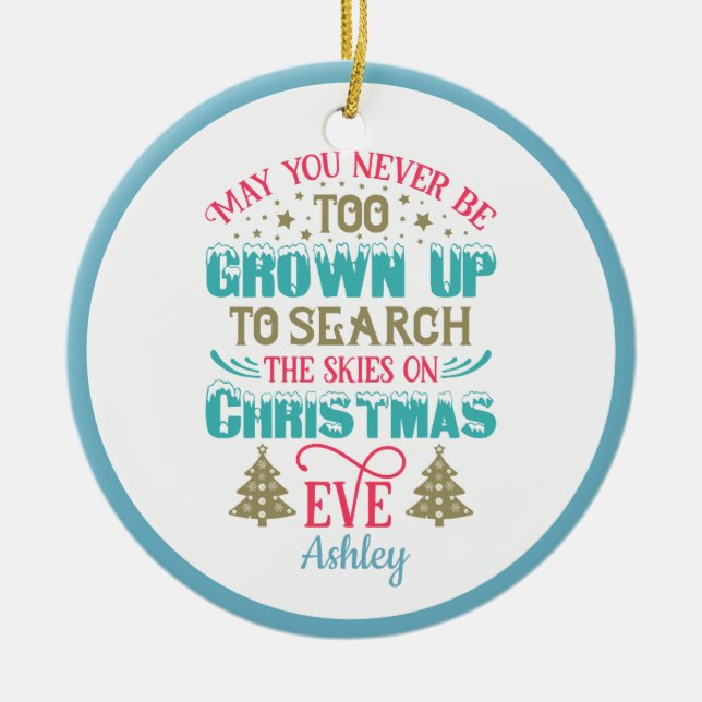 Personalised Funny Christmas Ceramic Ornament (Front)