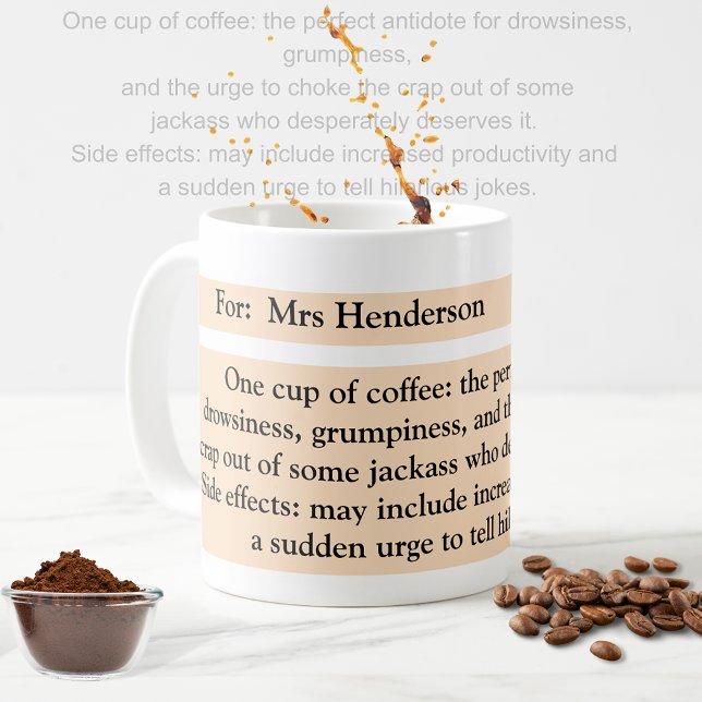 Personalised Funny Coffee notice Mug (Creator Uploaded)