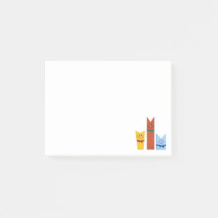 Personalised Funny Colourful Cats Cartoon  Post-it Notes