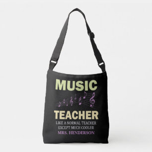 Personalised Funny Colourful Music Teacher  Crossbody Bag