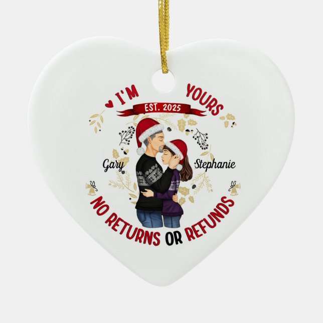Personalised Funny Couple Ornament I'm Yours No  (Front)