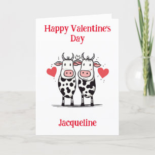 Personalised Funny Cow Valentine Card