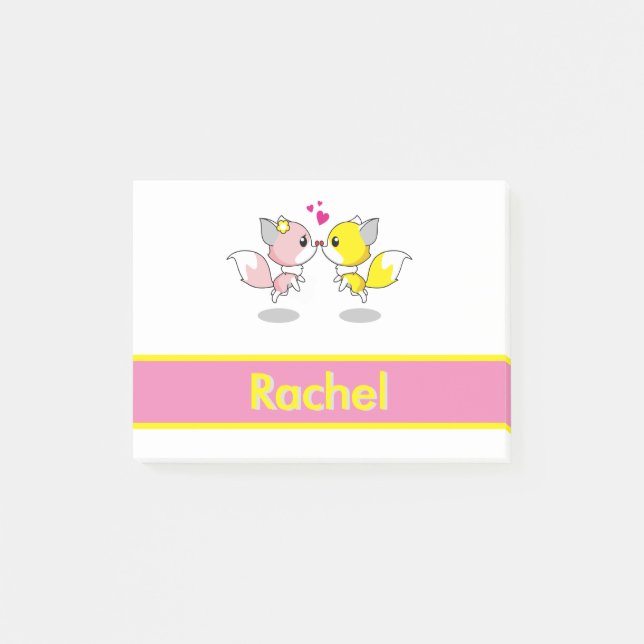 Personalised Funny Cute Fox Post-it Notes (Front)