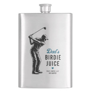 Personalised Funny Dad’s Birdie Juice Golf Hip Flask