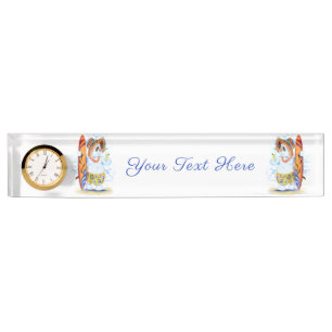 Personalised Funny Desk Name Plate Snowman Surfer