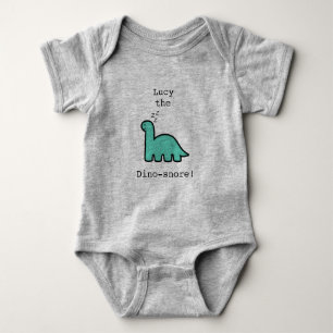 Personalised funny dinosaur baby bodysuit