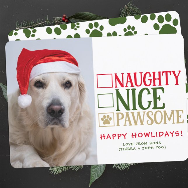 Personalised Funny Dog Christmas Cute Puppy Photo Holiday Card (Creator Uploaded)