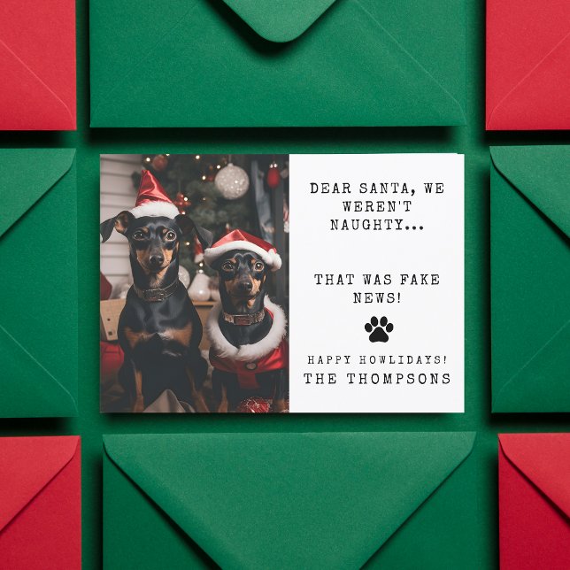 Personalised Funny Dog Photo Christmas Picture Holiday Card (Creator Uploaded)