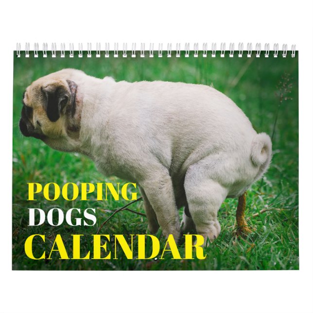 Personalised Funny Dogs Pooping Calendar 2024 (Cover)