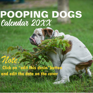 Personalised Funny Dogs Pooping Calendar 2027