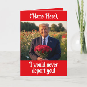 Personalised Funny Donald Trump Valentines Day Holiday Card