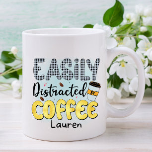 Personalised Funny Easily Distracted Coffee Mug