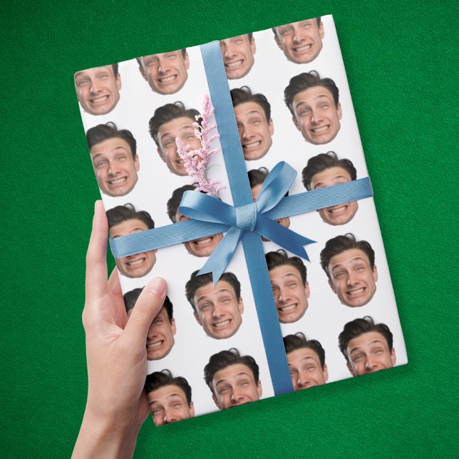 personalised Funny Face Photo Birthday Gift Wrapping Paper (Creator Uploaded)