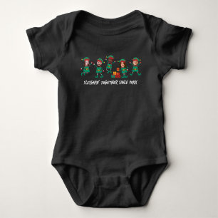 Personalised Funny Face Photo Christmas Elf Baby Bodysuit