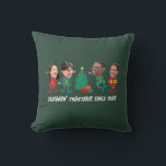 Personalised Funny Face Photo Christmas Elf Cushion<br><div class="desc">Get into the festive spirit with our Family and Friends Custom Elf Face Matching T-shirts for Christmas! Personalise the T-shirt with adorable elf designs, and add your family’s faces to make it uniquely yours. This shirt is perfect for family photos or holiday gatherings. Ideal for family Christmas parties, group events,...</div>