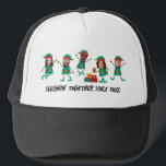 Personalised Funny Face Photo Christmas Elf Trucker Hat<br><div class="desc">Get into the festive spirit with our Family and Friends Custom Elf Face Matching T-shirts for Christmas! Personalise the T-shirt with adorable elf designs, and add your family’s faces to make it uniquely yours. This shirt is perfect for family photos or holiday gatherings. Ideal for family Christmas parties, group events,...</div>