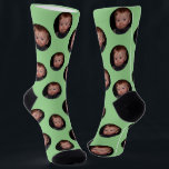 Personalised Funny Face Photo  Socks<br><div class="desc">Our personalised sage green funny socks. These personalised socks allow you to put your face or a loved one's face on the socks for a truly unique and personal gift. The unisex design makes it perfect for anyone. Whether for yourself or as a gift, these photo socks are sure to...</div>