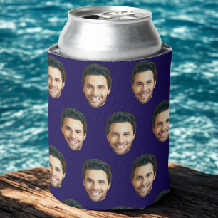 Personalised Funny Face Picture Unique Photo Can Cooler