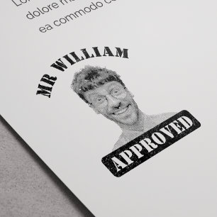 Personalised Funny Face Teacher Approved Self-inking Stamp