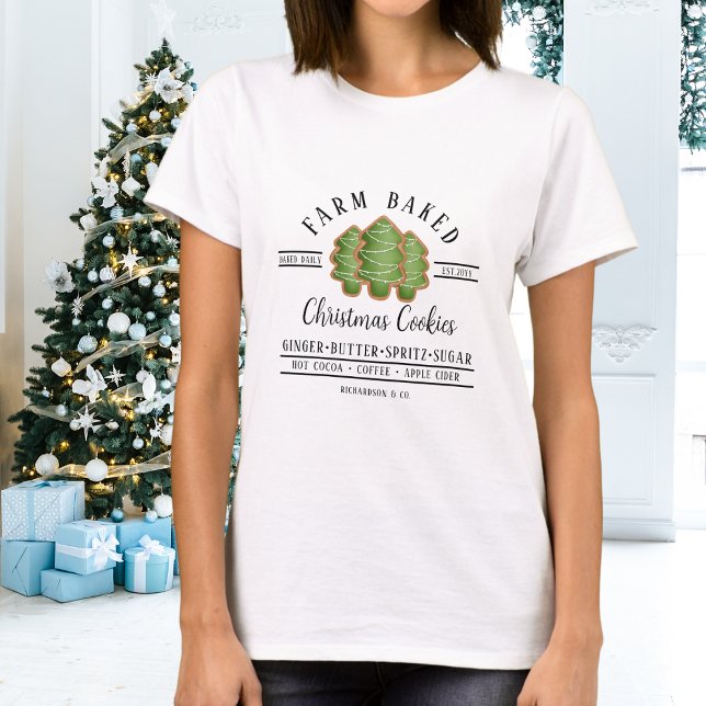 Personalised Funny Farm Baked Christmas Cookies T-Shirt (Creator Uploaded)