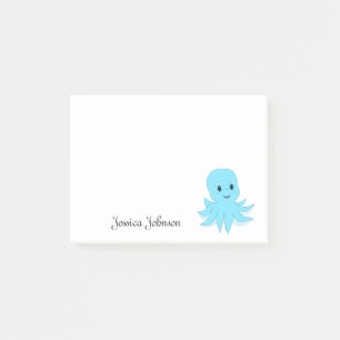 Personalised Funny Fat Blue Octopus notepad