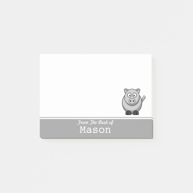Personalised Funny Fat Pig Post-it Notes (Front)