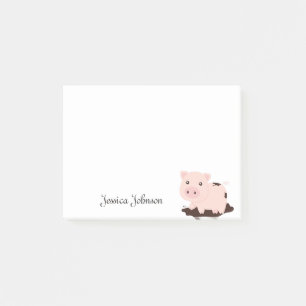 Personalised Funny Fat Pink Pig notepad