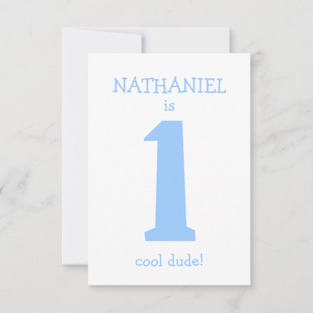 Personalised Funny First Birthday Boy Party Invitation (Front)