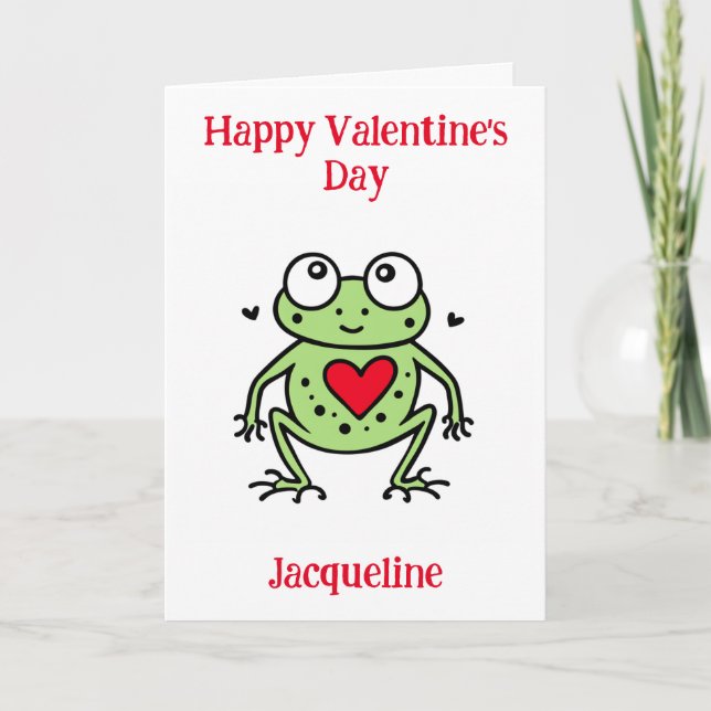 Personalised Funny Frog Valentine Card (Front)