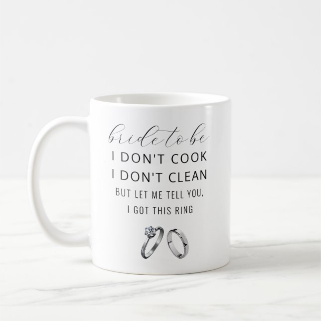 Personalised Funny Gift for a Bridal Shower White Coffee Mug (Left)