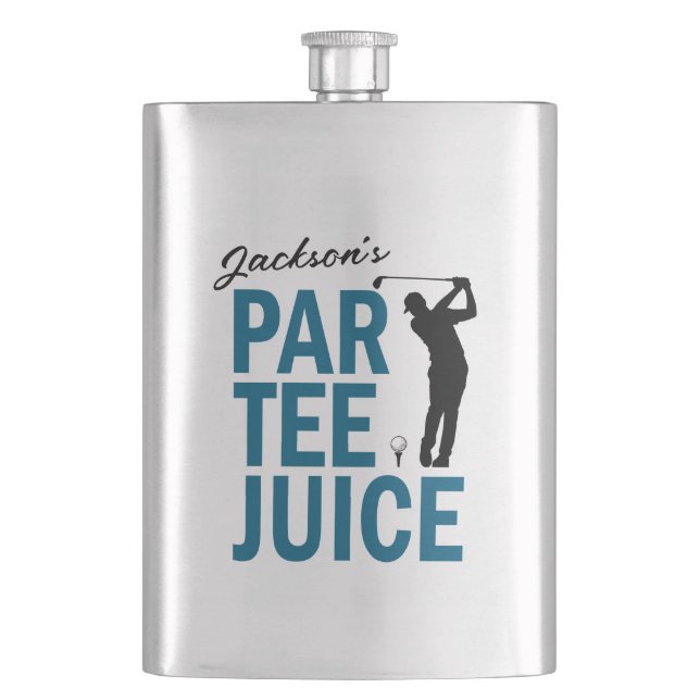 Personalised Funny Golf Par Tee Juice Hip Flask (Front)